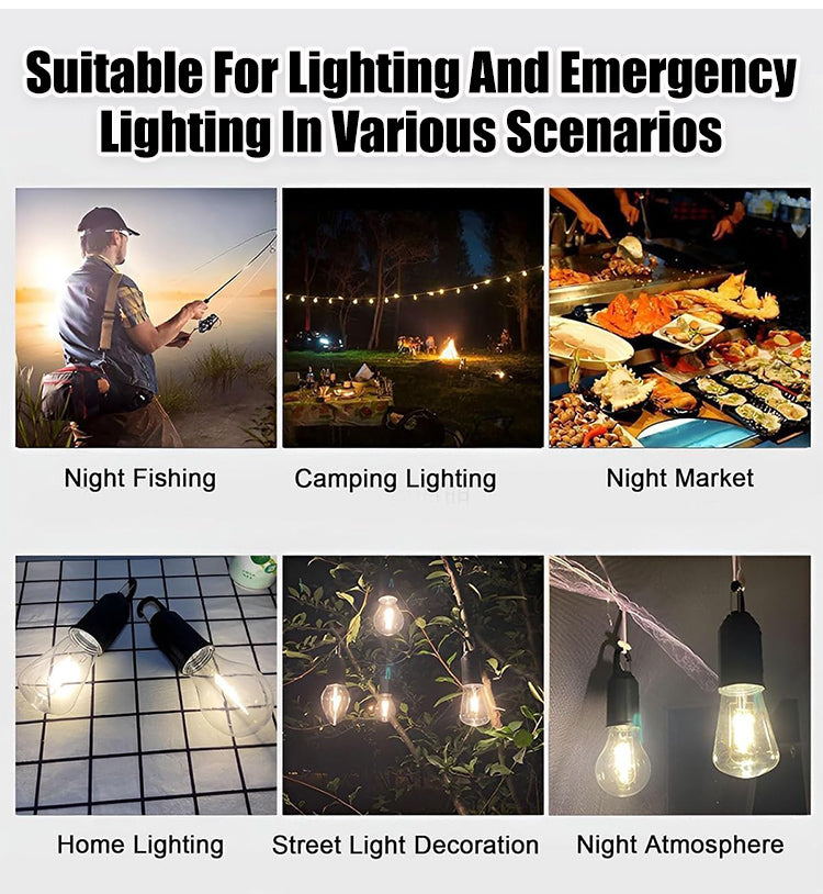 2 sztuki zniżki☀️⚡Nowa, ładowalna lampa kempingowa zasilana energią słoneczną, wielofunkcyjne, przenośne oświetlenie nastrojowe.